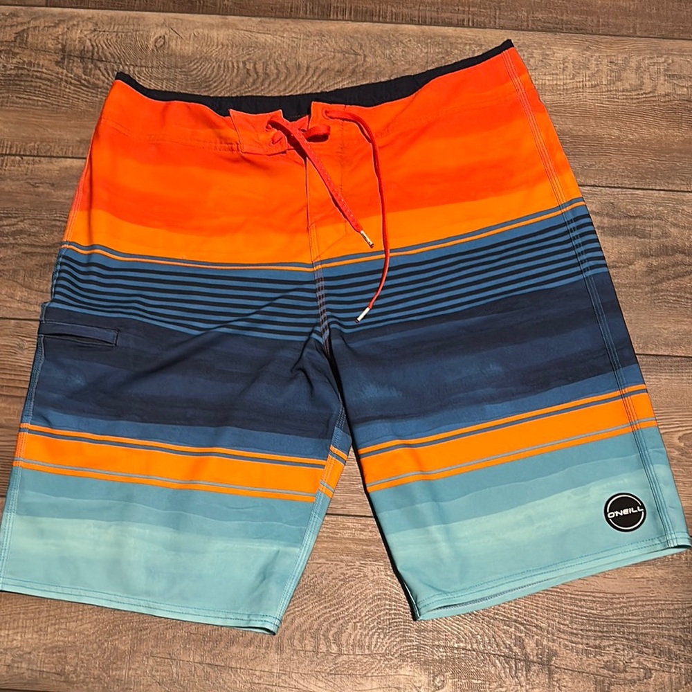 O'Neill Orange and Blue Board Shorts Swim Collection